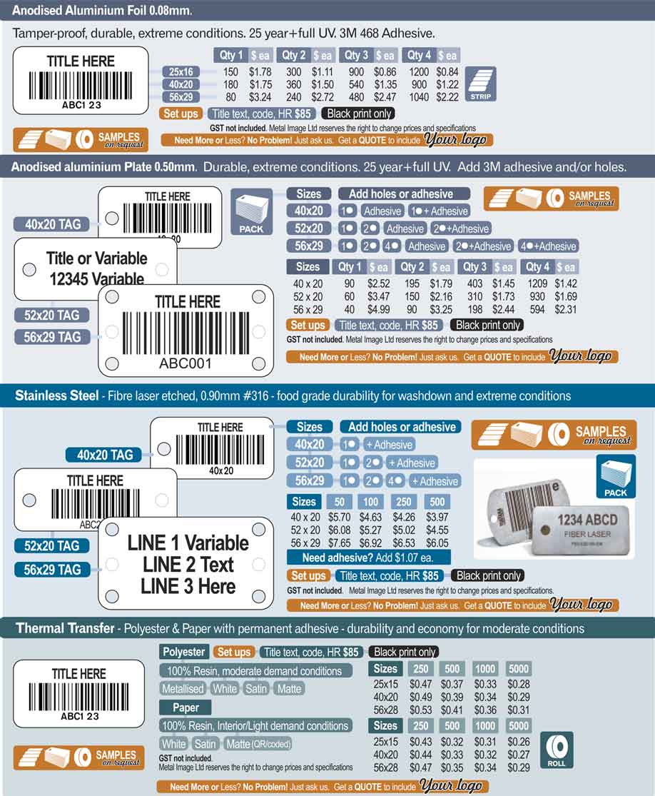Asset Labelling MetalImage AssetLabels PricingV9 - Asset Labelling